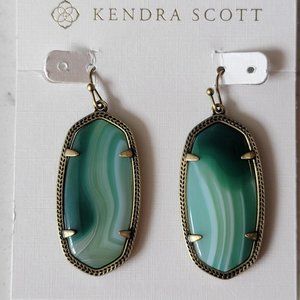 Kendra Scott Green Cat's Eye Elle Earrings